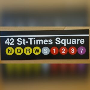 42nd Street TIMES SQUARE Wall Sign & Ruler ~ NYC MTA Subway Souvenir!